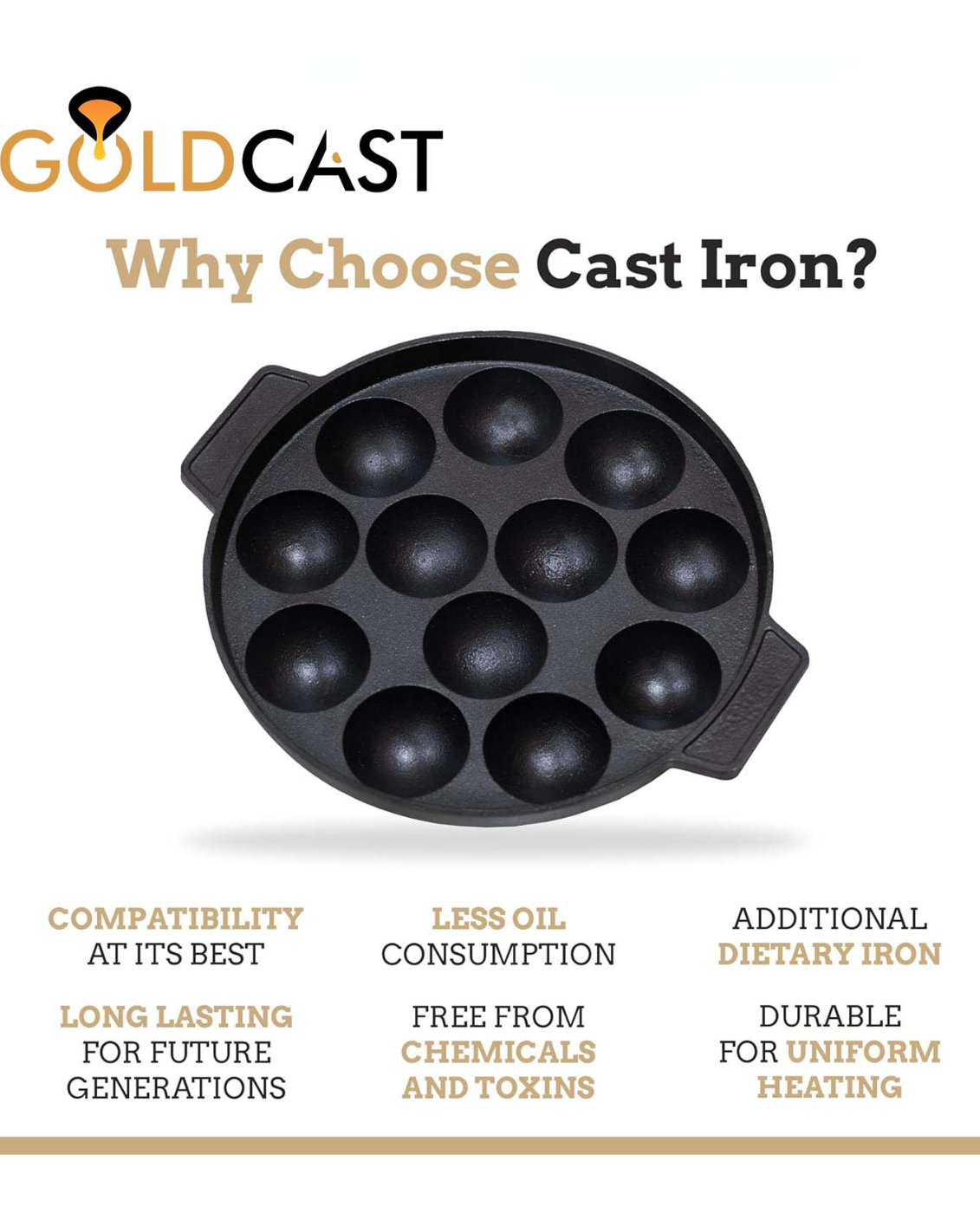 Cast Iron Appam Pan